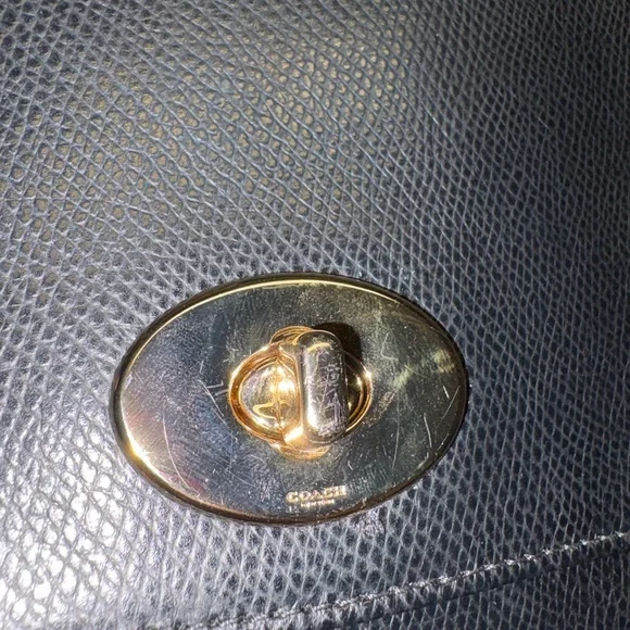 Coach- Black Leather Chain Shoulder Bag - Picture 2 of 5